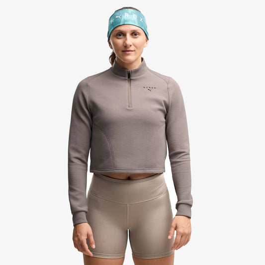 Puma X Hyrox Quarter-zip Top Kadın Bej Sweatshirt