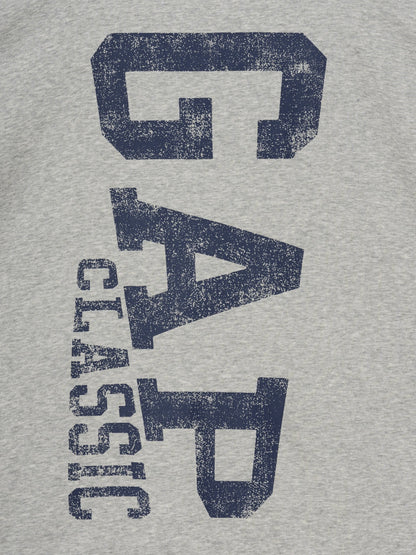 Gri Relaxed Gap Logo Fransız Havlu Kumaş Fermuarlı Sweatshirt