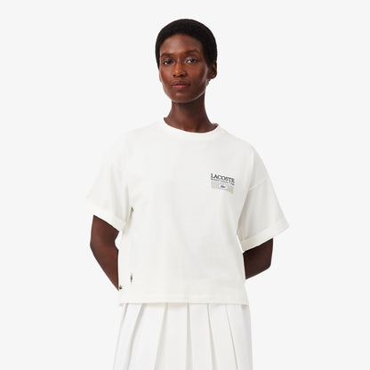 Lacoste Relaxed Fit Kadın Beyaz T-shirt