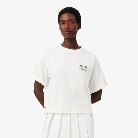 Lacoste Relaxed Fit Kadın Beyaz T-shirt
