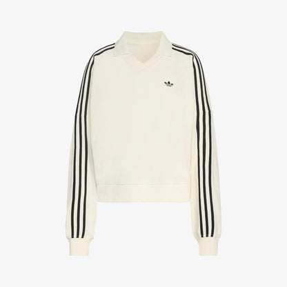 Adidas Terry Towel V Neck Kadın Beyaz Sweatshirt