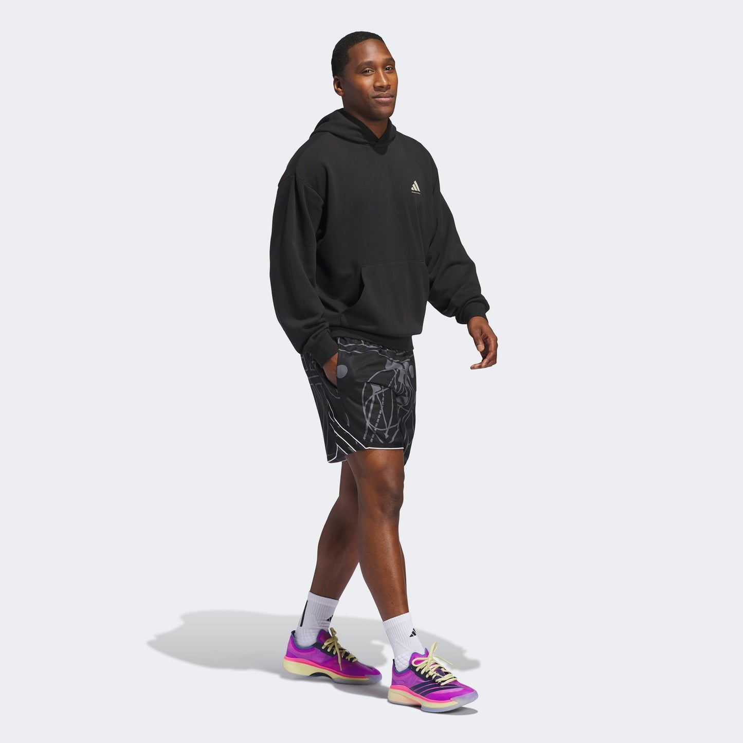 Adidas Crazy Lite Allover Print Erkek Siyah Basketbol Şortu