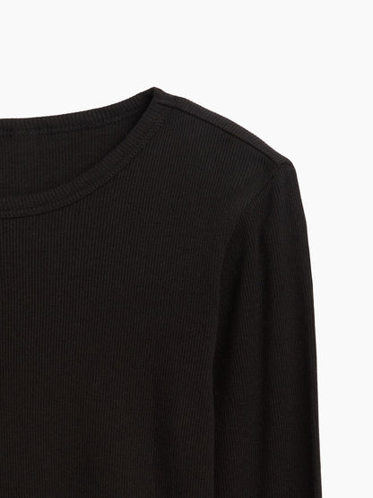 Siyah Fitilli T-shirt