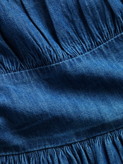 Mavi Denim Puff-sleeve Mini Elbise