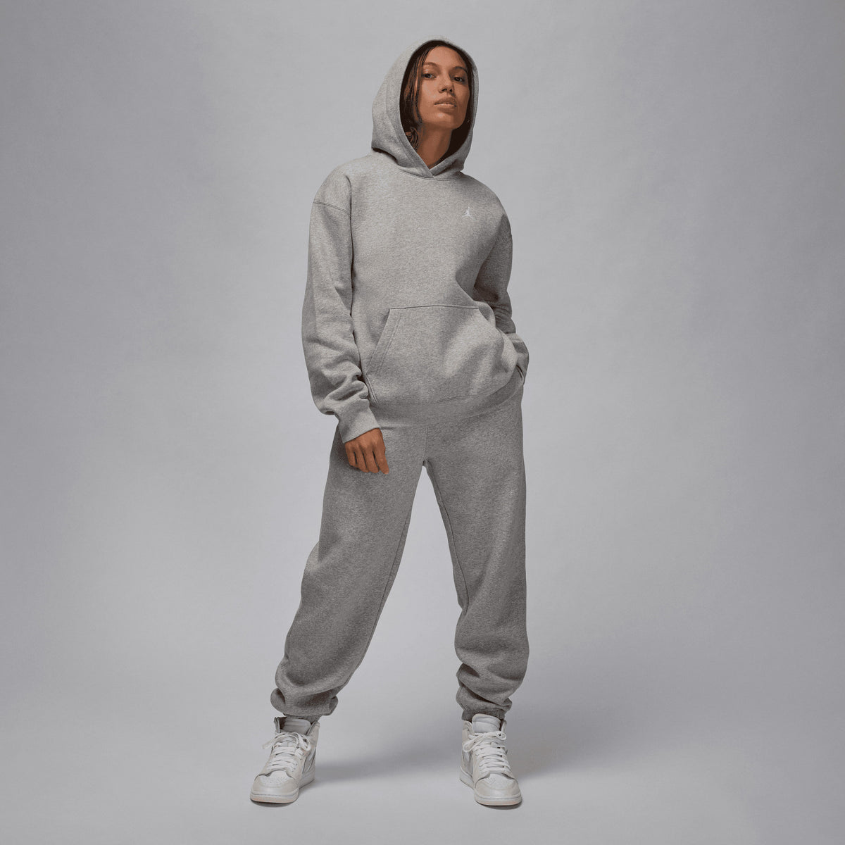 Jordan Brooklyn Fleece Pullover Kadın Gri Hoodie