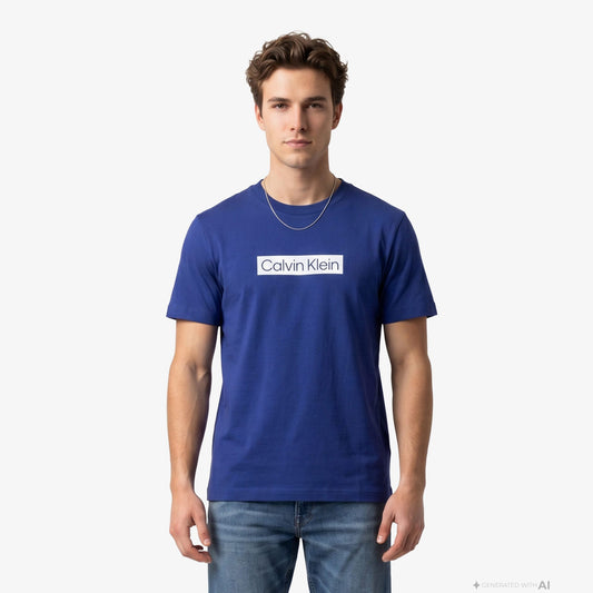 Calvin Klein 20s Sportswear Grap Erkek Mavi T-shirt