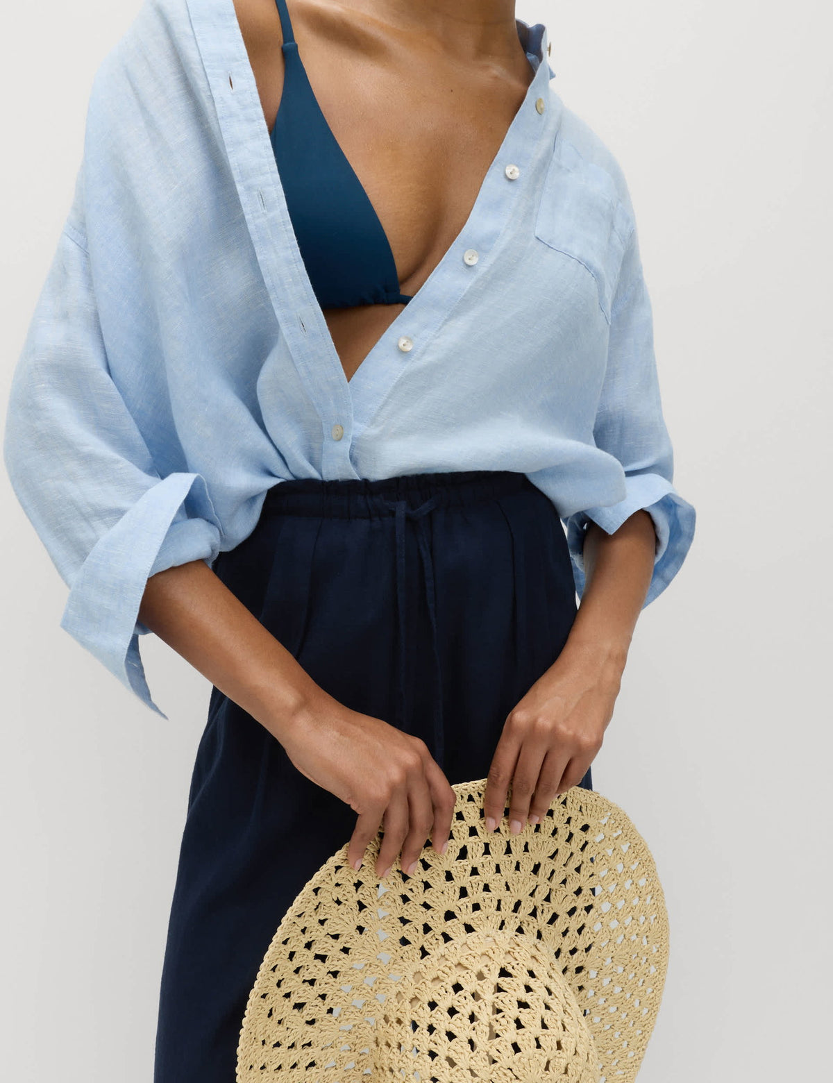 Keten Karışımlı Tapered Pantolon
