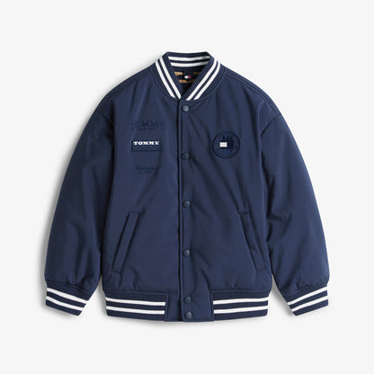 Tommy Hilfiger Padded Graphic Bomber Çocuk Mavi Ceket