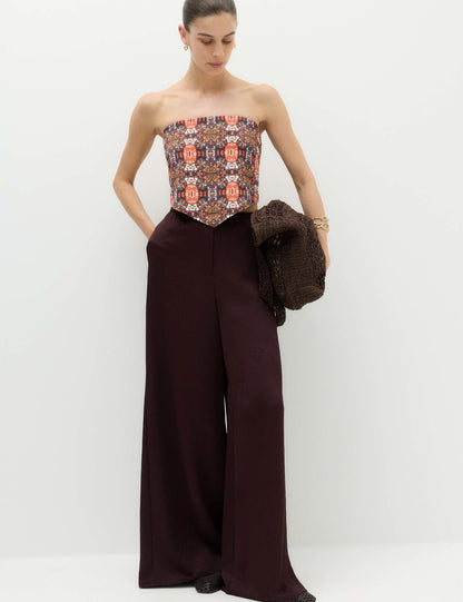 Desenli Bandeau Üst