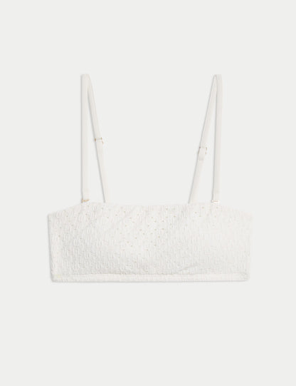 Kare Yaka Bandeau Bikini Üstü