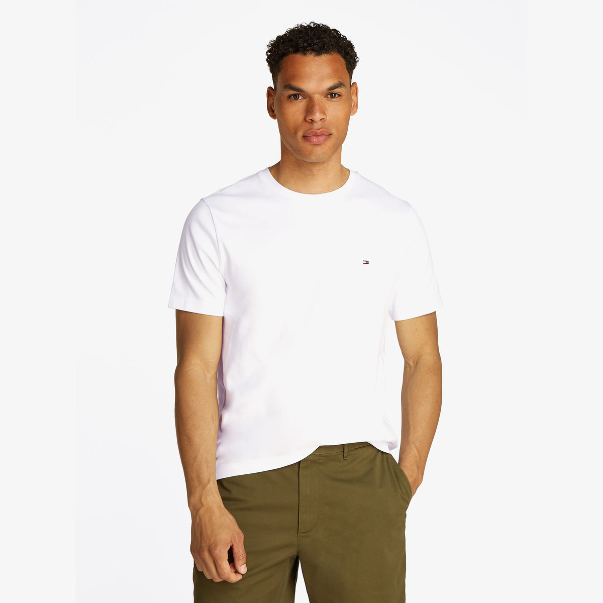 Tommy Hilfiger Elevated Essentials Erkek Beyaz T-shirt