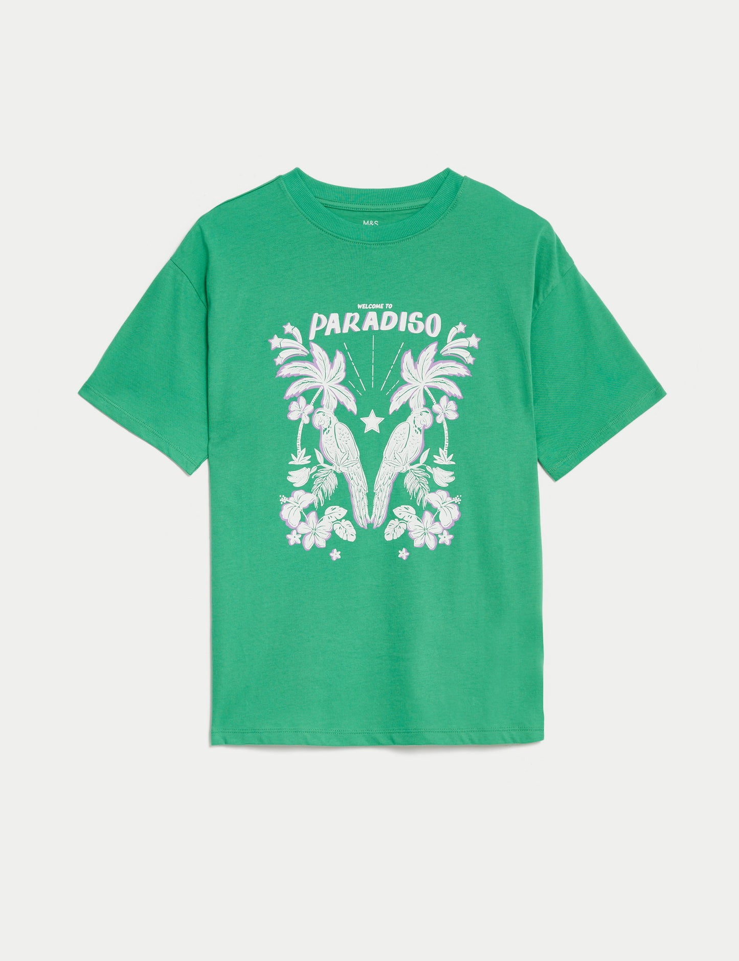 Saf Pamuklu Kısa Kollu T-shirt (6-16 Yaş)