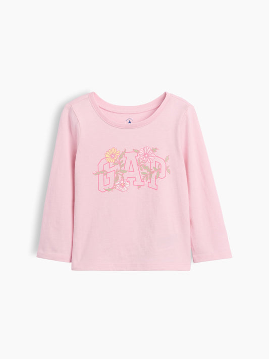 Pembe Grafik Baskılı T-shirt