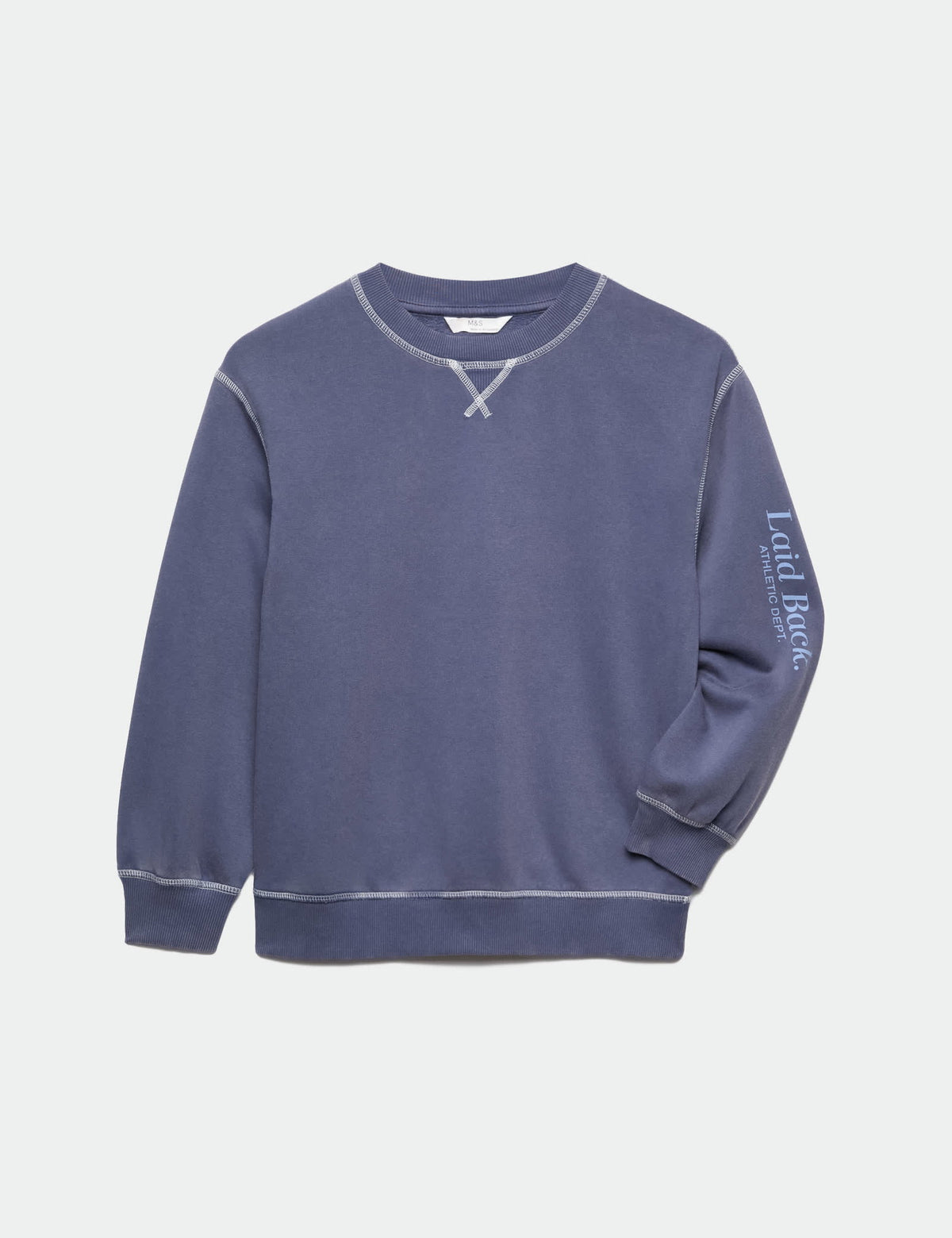 Pamuklu Bisiklet Yaka Çocuk Sweatshirt