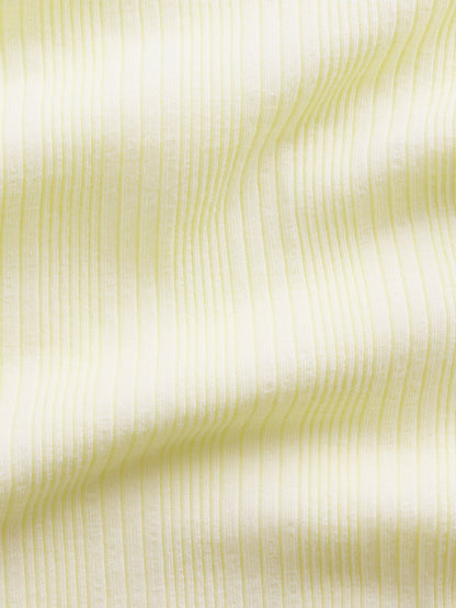 Sarı Variegated Fitilli T-shirt