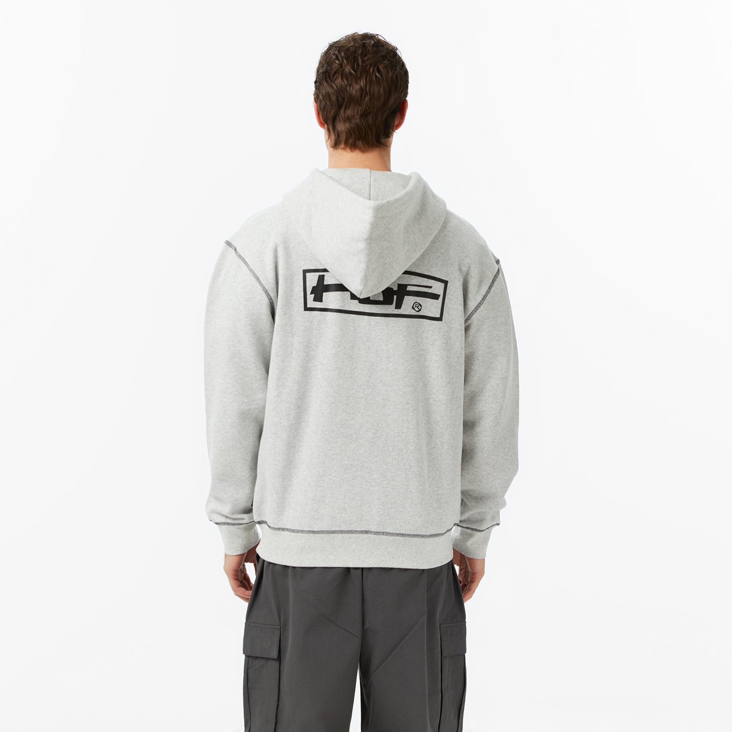 Huf Stretch Full-zip Erkek Gri Sweatshirt