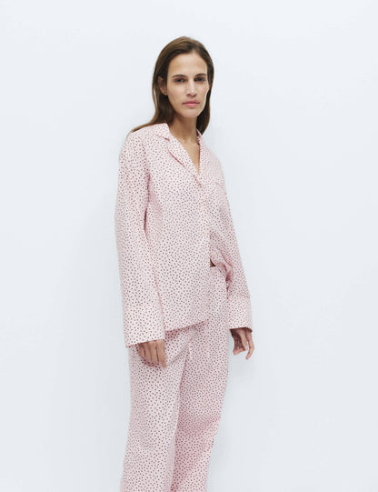 M&s Saf Pamuklu Puantiyeli Pijama Seti
