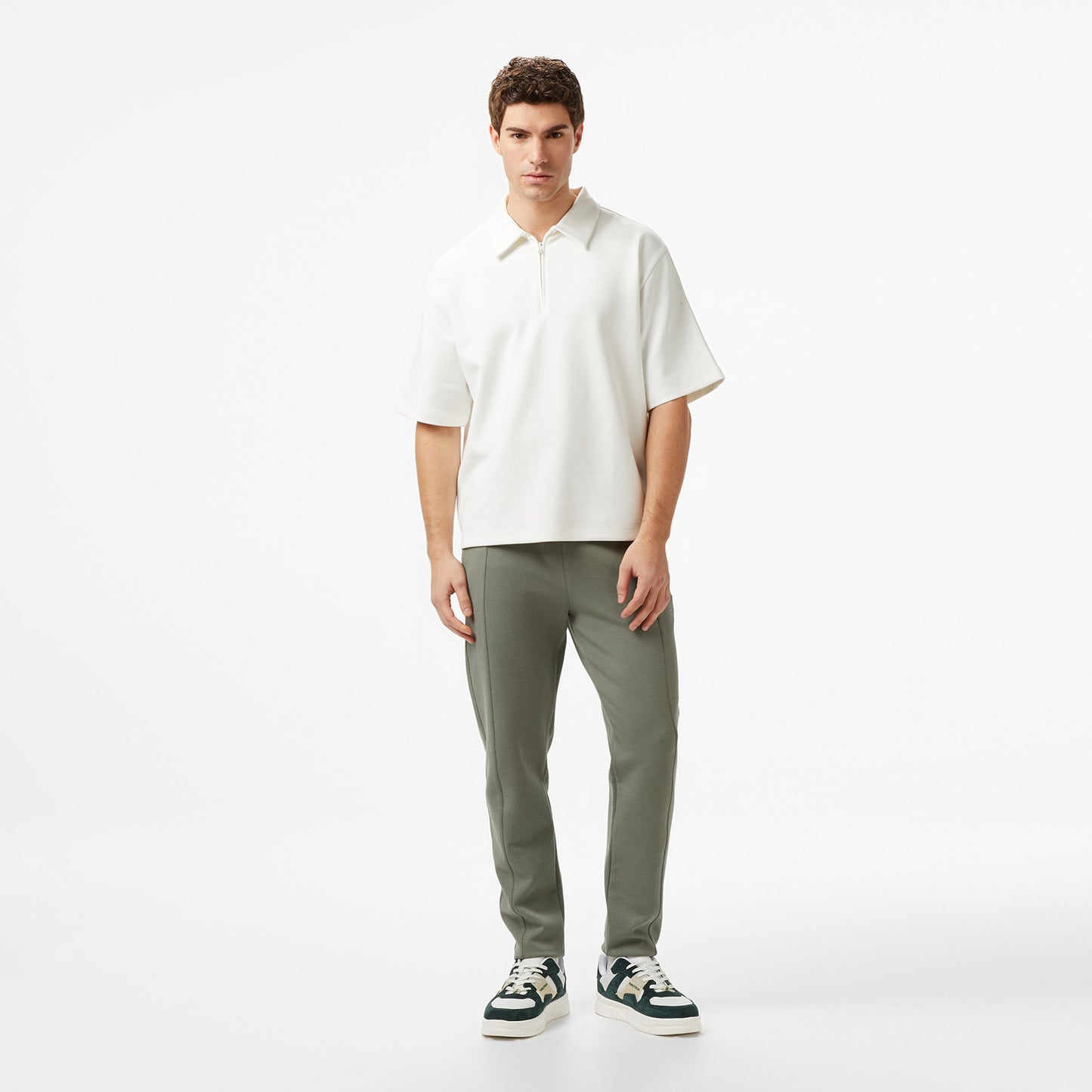 Nautica Erkek Krem Regular Fit Polo Yaka T-shirt