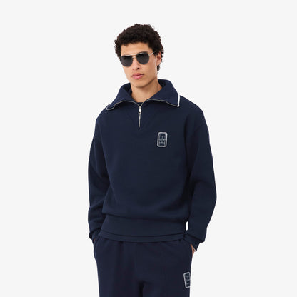 Lacoste Erkek Loose Fit Yarım Fermuarlı Lacivert Sweatshirt