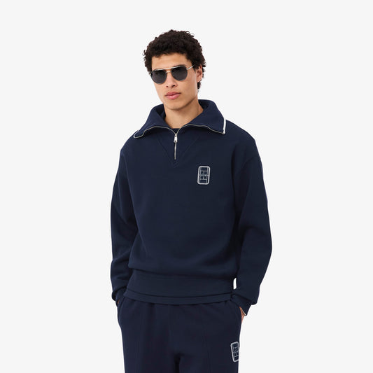 Lacoste Erkek Loose Fit Yarım Fermuarlı Lacivert Sweatshirt