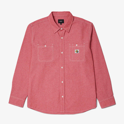 Huf Total Eclipse Chambray Erkek Kırmızı Gömlek