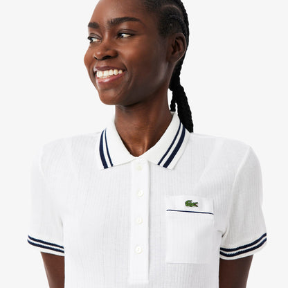 Lacoste Slim Fit Kadın Beyaz Polo