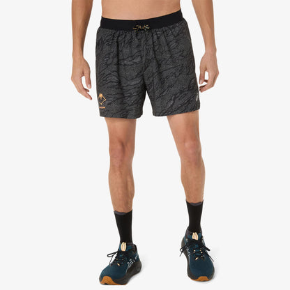 Asics Fujitrail All Over Print 5in Erkek Siyah Şort