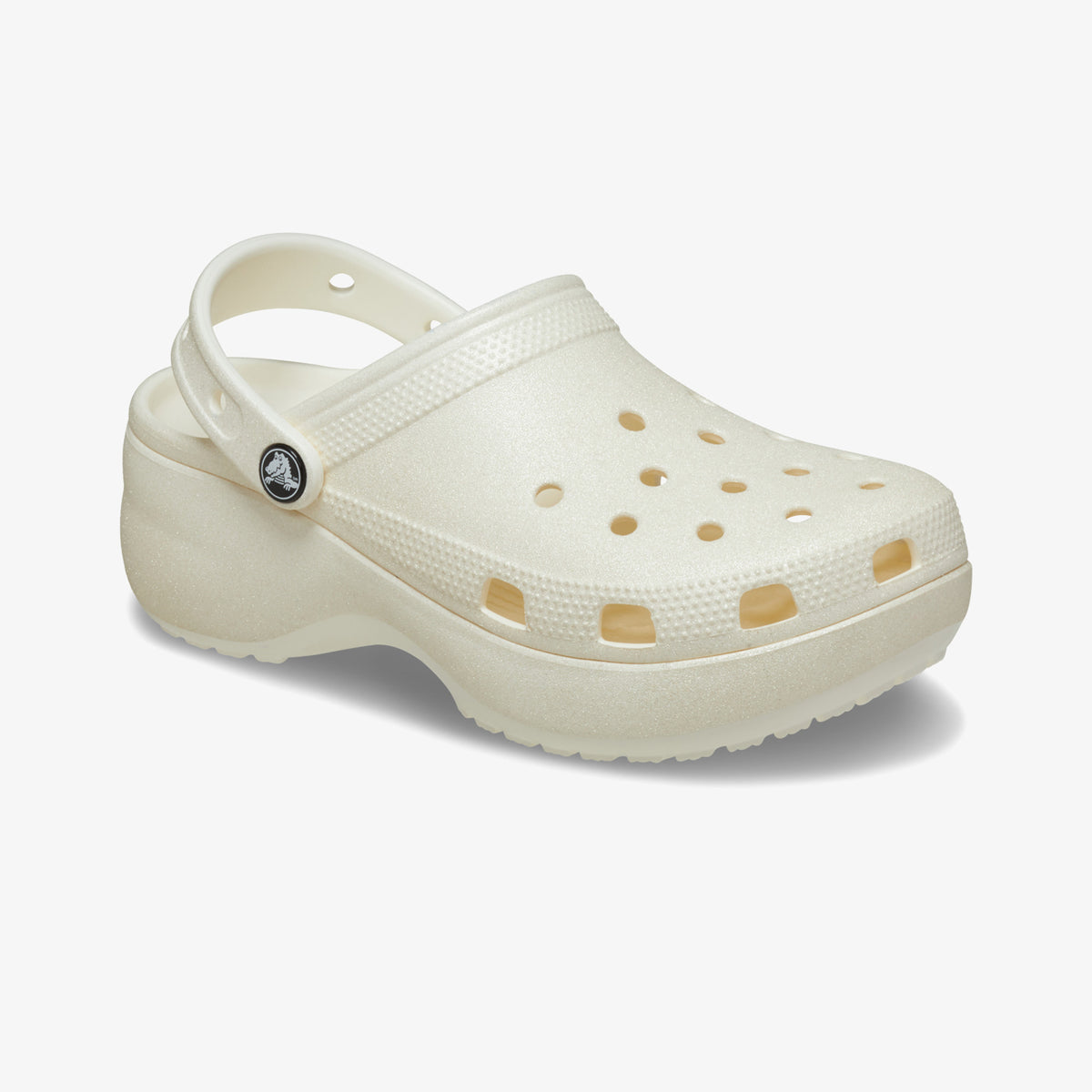 Crocs Classic Platform Glitter Clog Kadın Krem Sandalet
