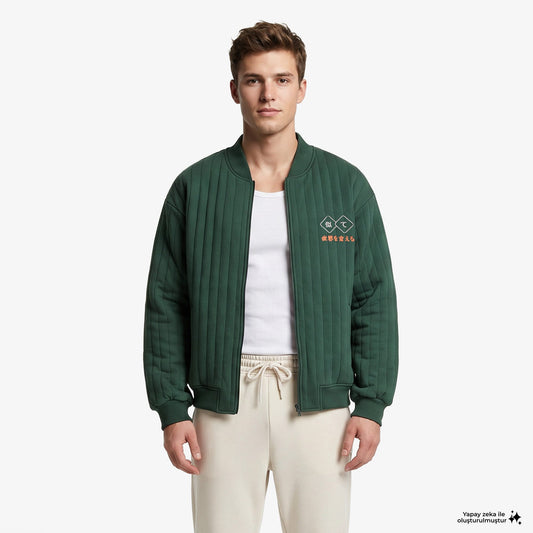 United4 Regular Fit Erkek Yeşil Mont