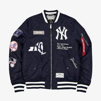 New Era X Alpha Industries New York Yankees Erkek Lacivert Bomber Ceket
