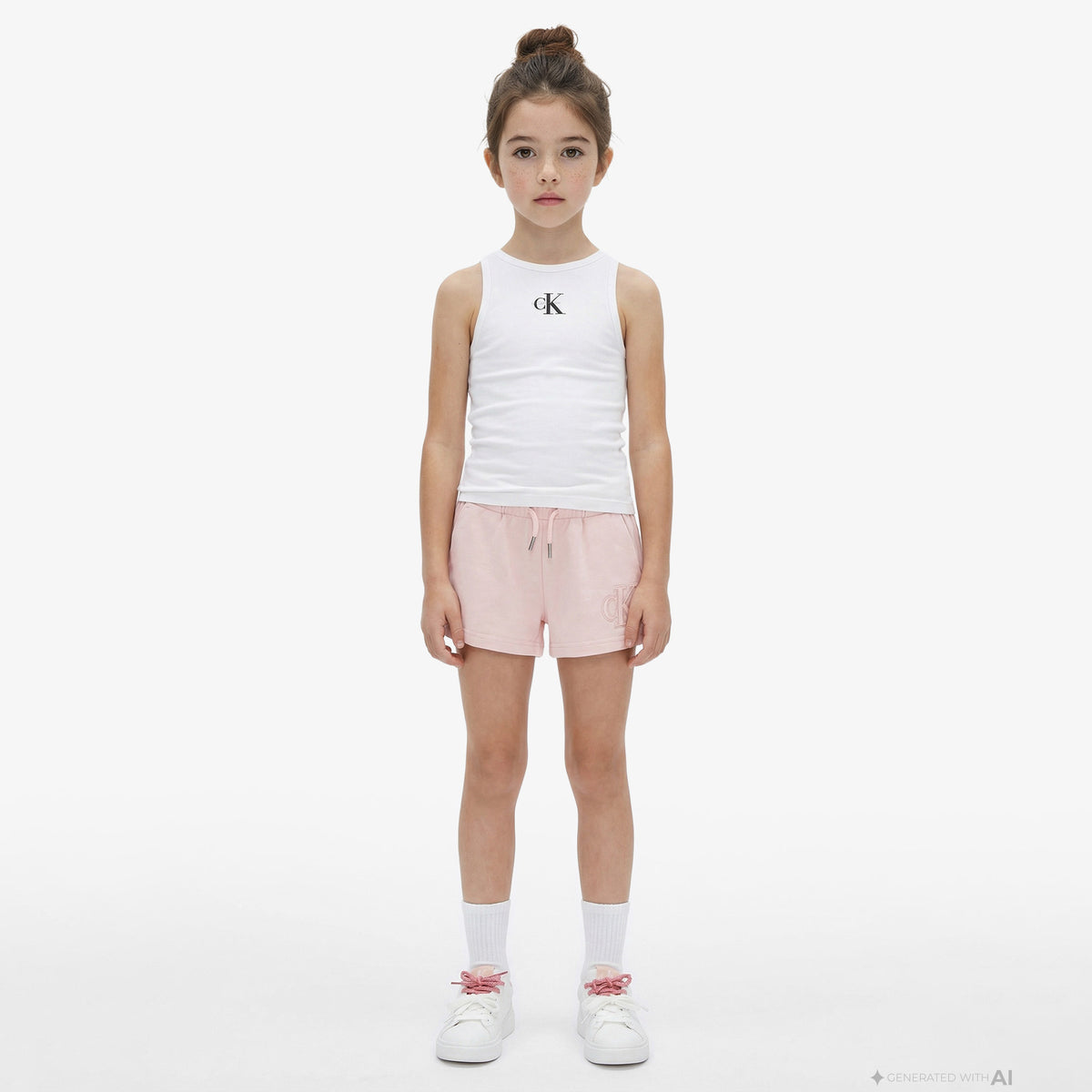 Calvin Klein Logo Knit Çocuk Pembe Şort