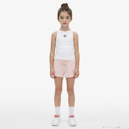 Calvin Klein Logo Knit Çocuk Pembe Şort