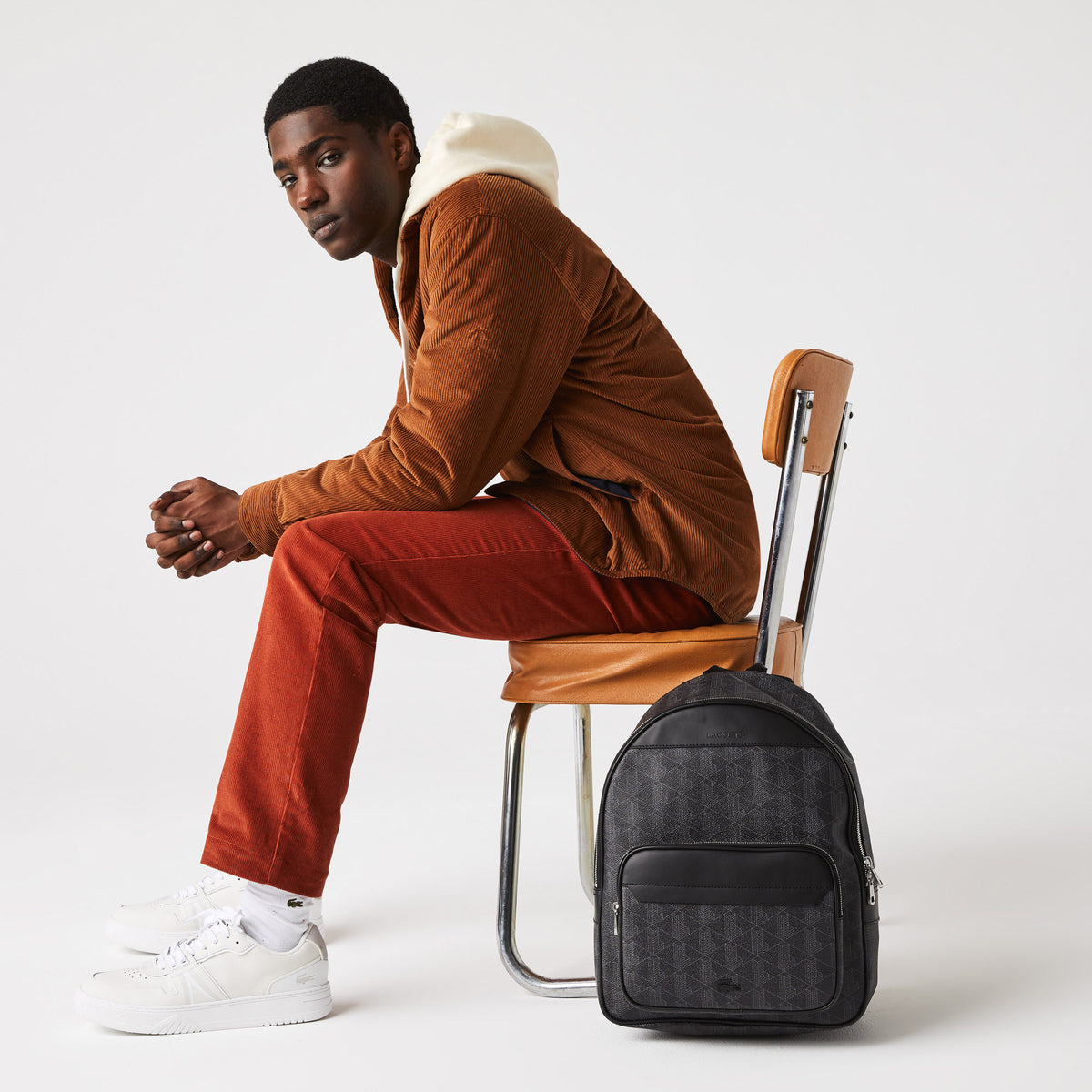 Lacoste The Blend Erkek Monogram Siyah Sırt Çantası