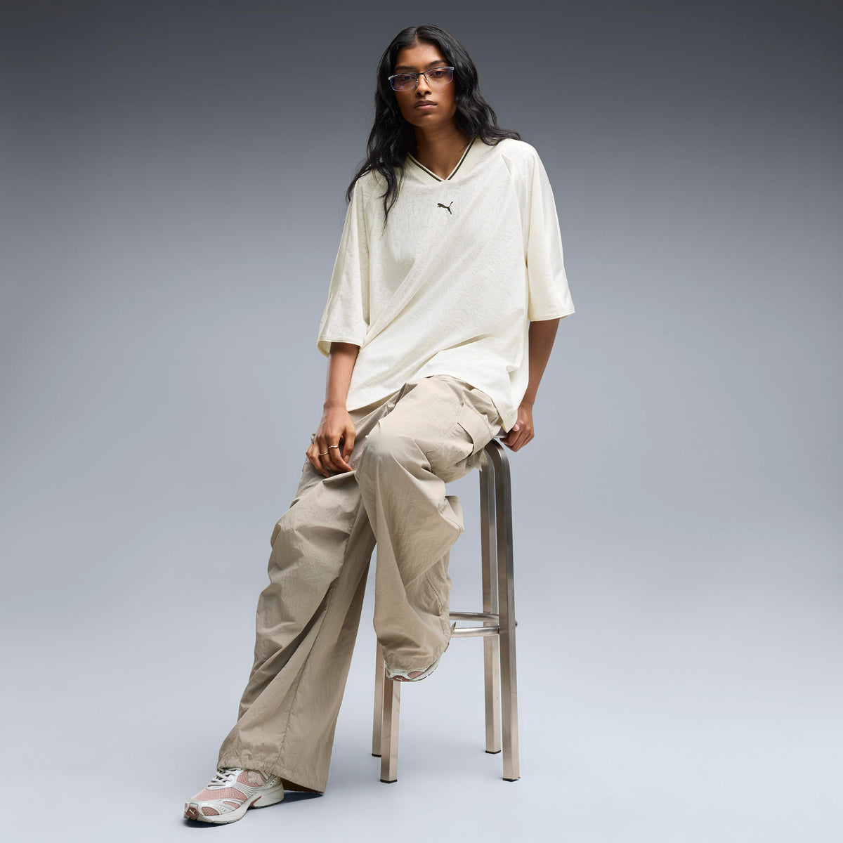 Puma Lace Pack Oversized Jersey Kadın Beyaz T-shirt