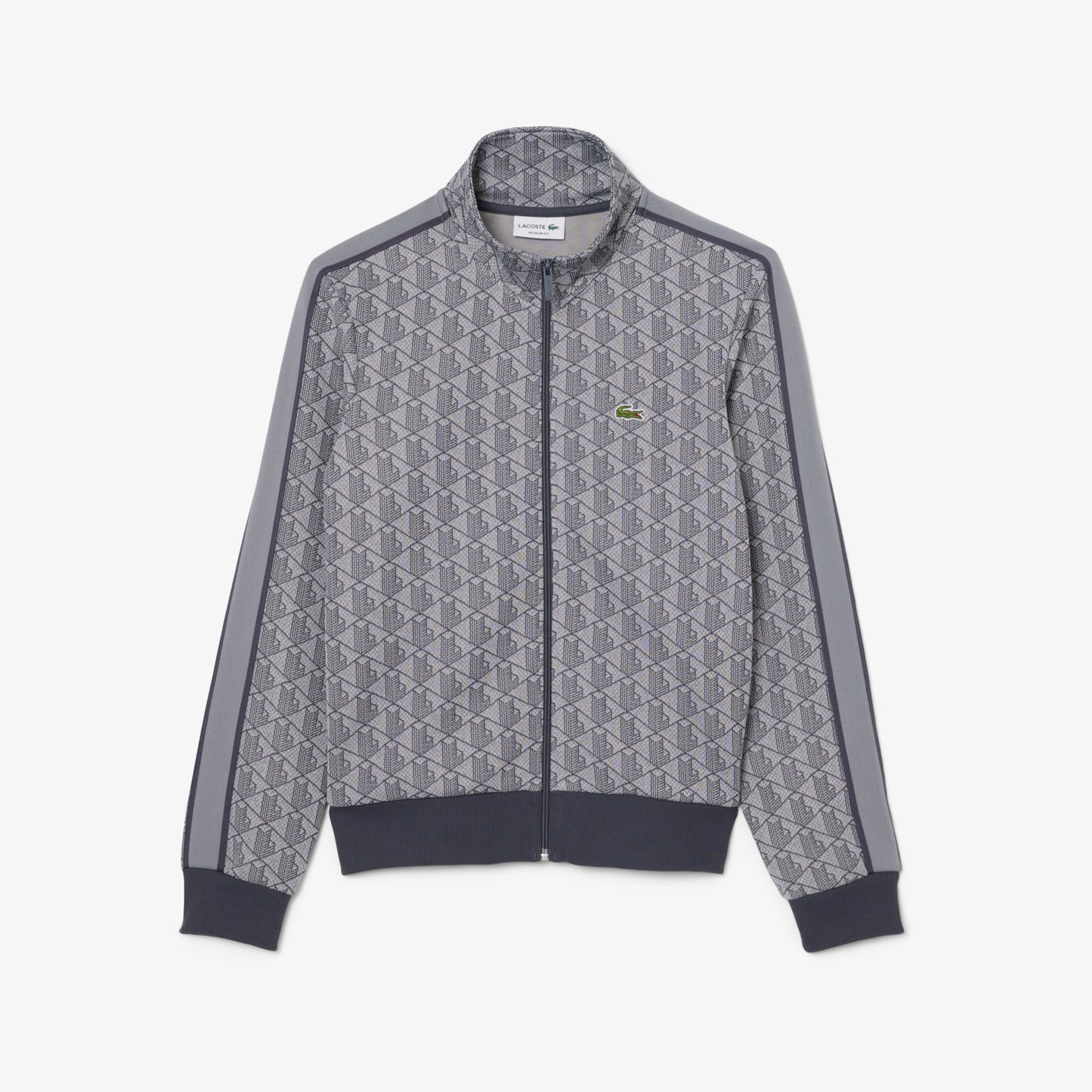 Lacoste Erkek Regular Fit Fermuarlı Monogram Gri Sweatshirt