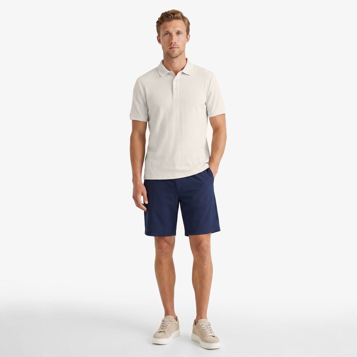 Nautica Erkek Krem Regular Fit Polo Yaka T-shirt