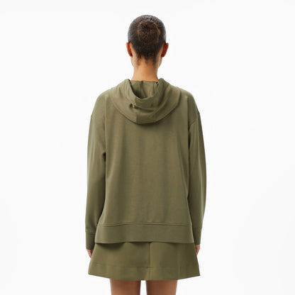 Lacoste Kadın Relaxed Fit Kapüşonlu Haki Sweatshirt