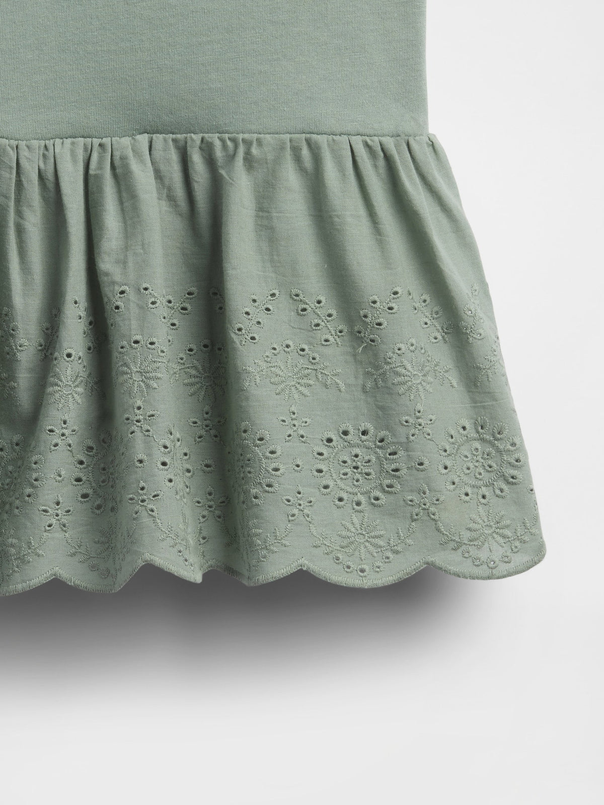 Yeşil Eyelet Hem Bluz
