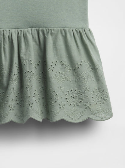 Yeşil Eyelet Hem Bluz