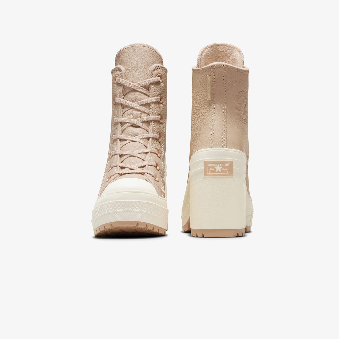 Converse Chuck 70 De Luxe Heel Unisex Krem Deri Platform Sneaker