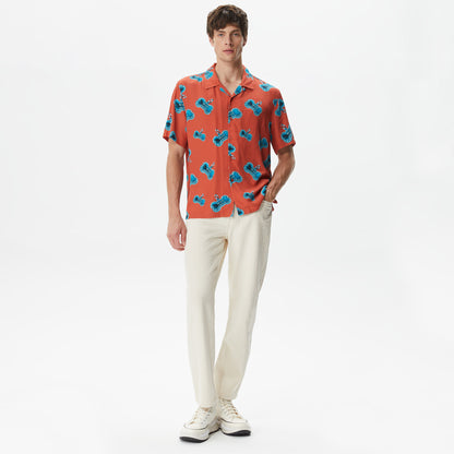 Huf Bones S/s Resort Erkek Kırmızı Gömlek