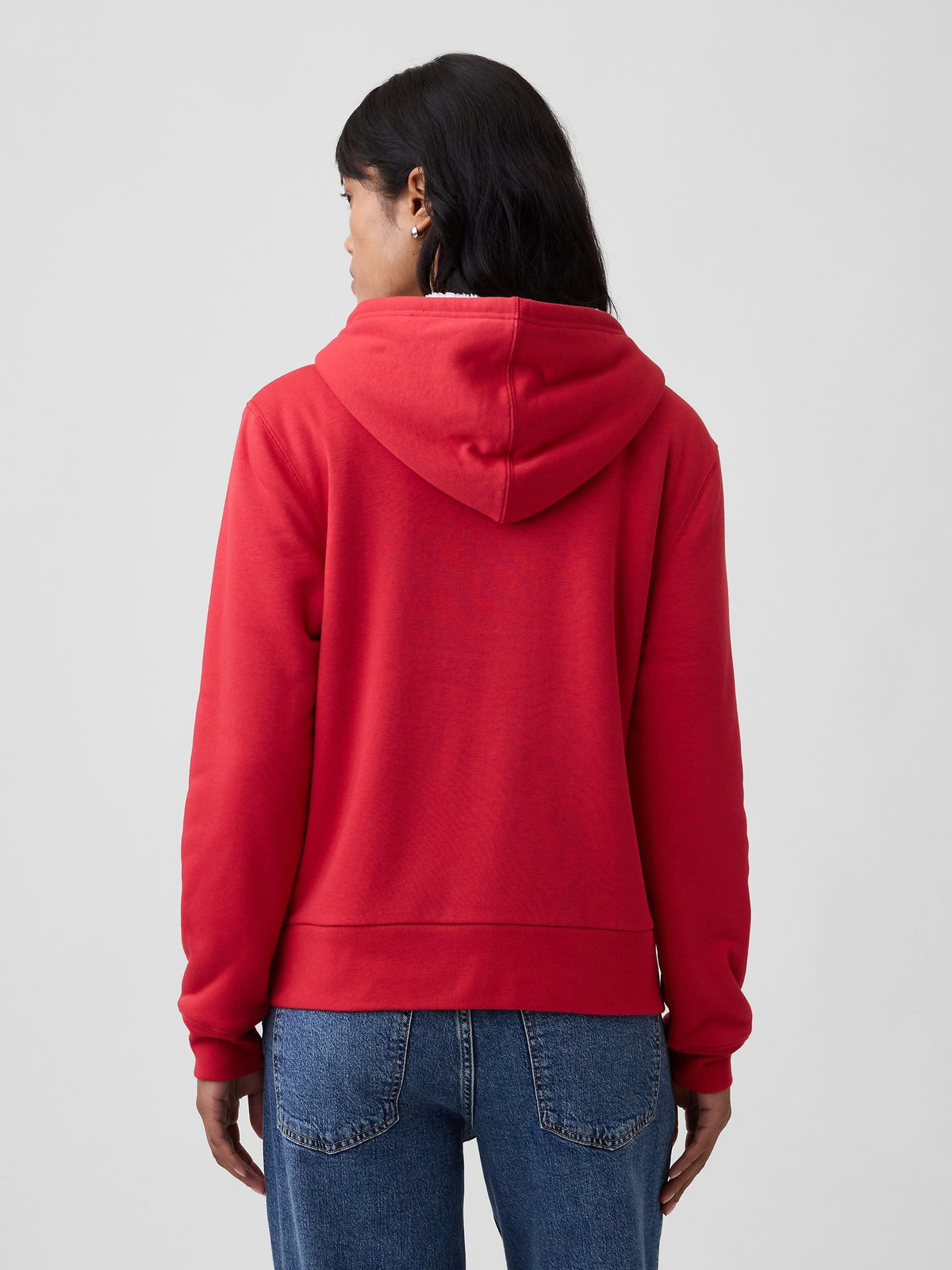 Kırmızı Relaxed Gap Logo Sherpa-astarlı Fermuarlı Sweatshirt