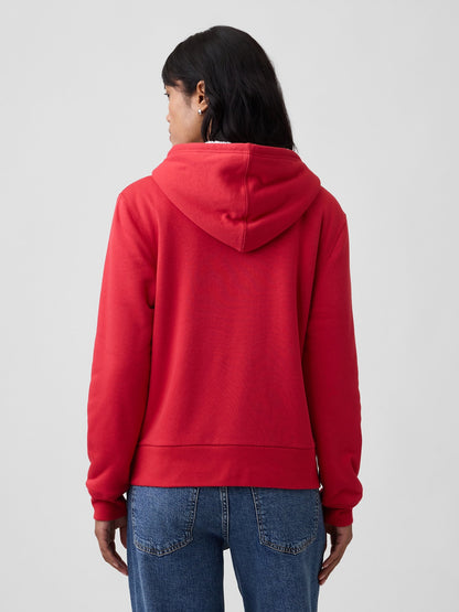 Kırmızı Relaxed Gap Logo Sherpa-astarlı Fermuarlı Sweatshirt