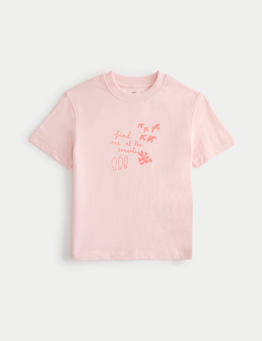 Pamuklu Desenli T-shirt