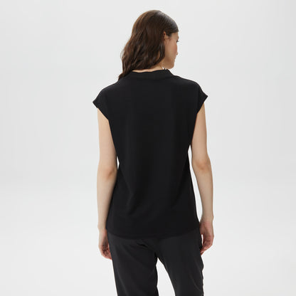Lacoste Kadın Slim Fit V Yaka Siyah T-shirt