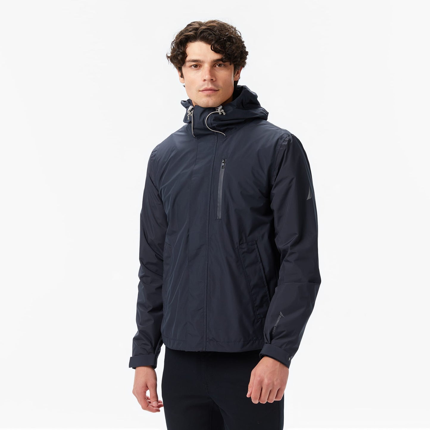 Nautica Erkek Siyah Regular Fit Kapüşonlu Su Geçirmez Mont