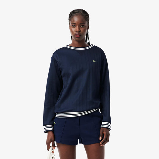 Lacoste Relaxed Fit Kadın Lacivert Sweatshirt