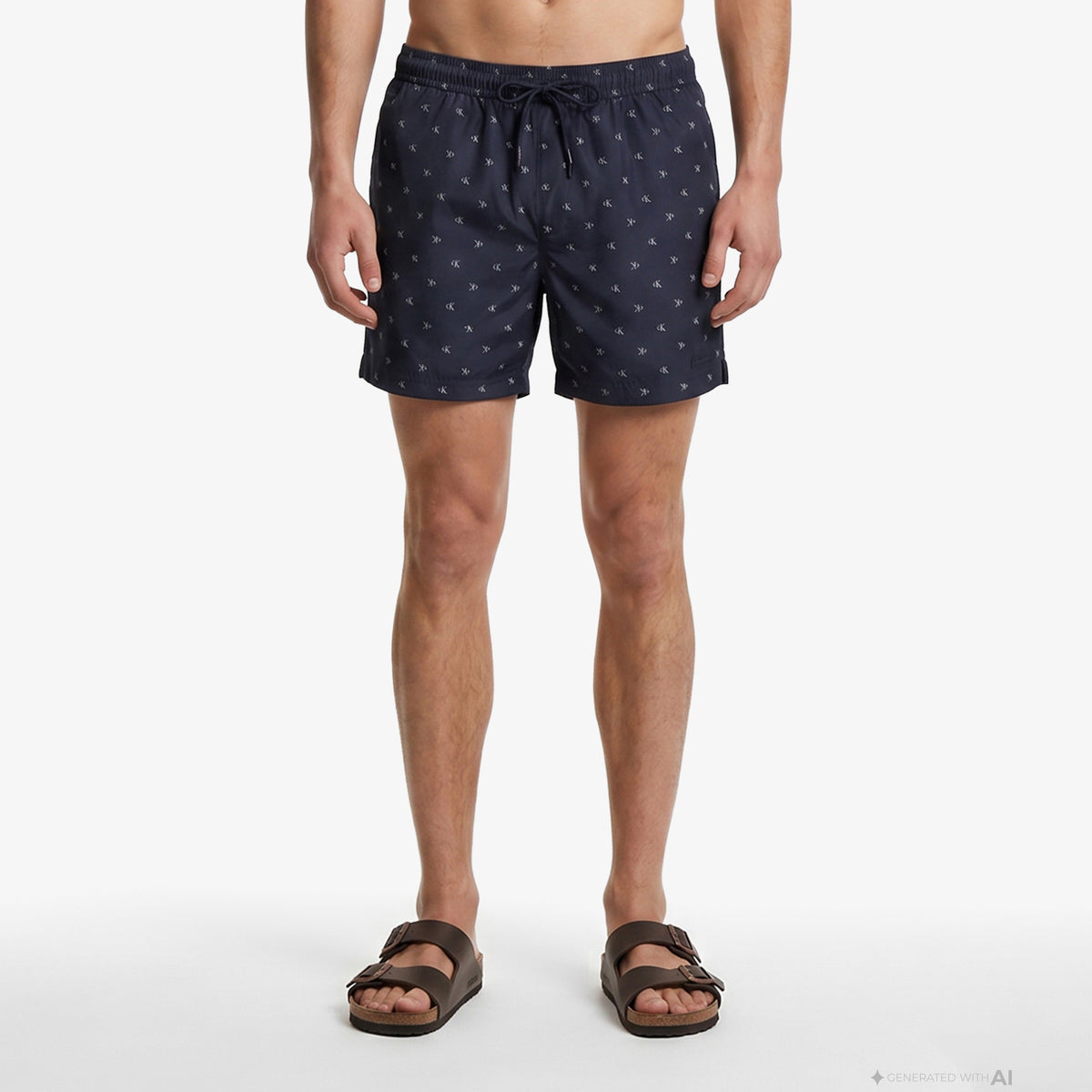 Calvin Klein Medium Drawstring Covered Erkek Mavi Deniz Şortu