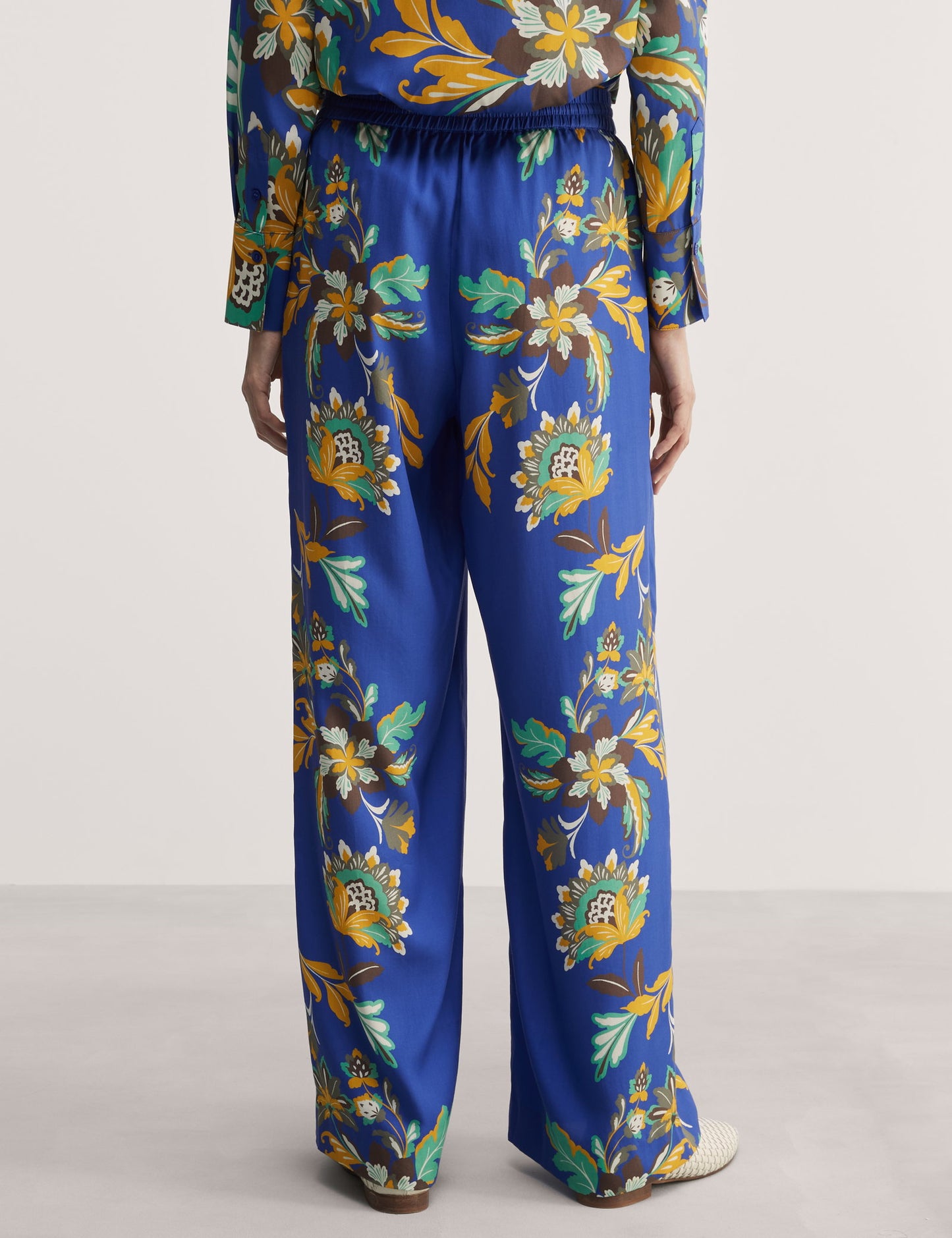 Jaeger Saf Lyocell™ Çiçek Desenli Wide Leg Pantolon