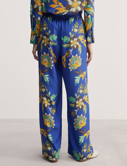 Jaeger Saf Lyocell™ Çiçek Desenli Wide Leg Pantolon